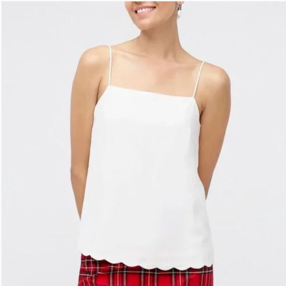NWOT JCrew Factory Scallop Trim Cami 14